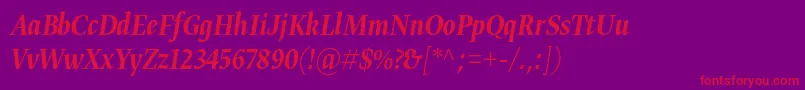 Gretadisnarpromedita Font – Red Fonts on Purple Background