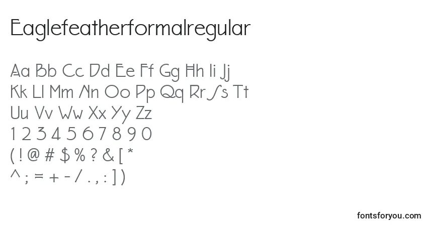 Czcionka Eaglefeatherformalregular – alfabet, cyfry, specjalne znaki