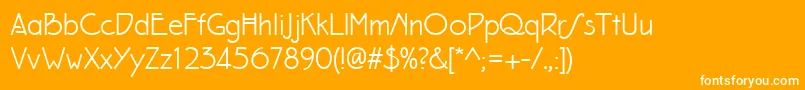 Eaglefeatherformalregular-Schriftart – Weiße Schriften auf orangefarbenem Hintergrund