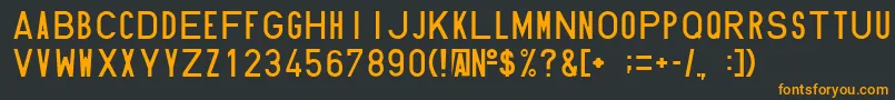 フォントHundin1451 – 黒い背景にオレンジの文字