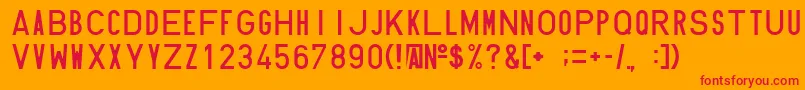 フォントHundin1451 – オレンジの背景に赤い文字