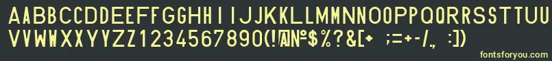 フォントHundin1451 – 黒い背景に黄色の文字