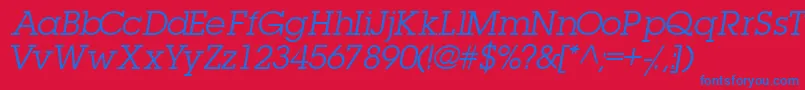 フォントTorrentgraphicsskItalic – 赤い背景に青い文字