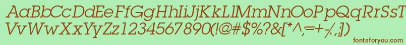 TorrentgraphicsskItalic Font – Brown Fonts on Green Background