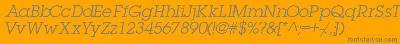 Czcionka TorrentgraphicsskItalic – szare czcionki na pomarańczowym tle
