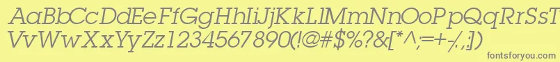 Шрифт TorrentgraphicsskItalic – серые шрифты на жёлтом фоне