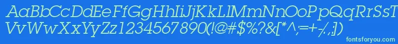 TorrentgraphicsskItalic Font – Green Fonts on Blue Background