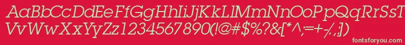 TorrentgraphicsskItalic Font – Green Fonts on Red Background