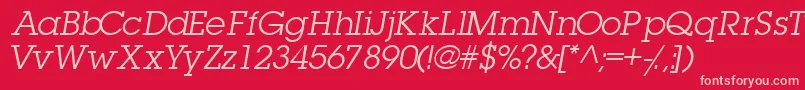 TorrentgraphicsskItalic-fontti – vaaleanpunaiset fontit punaisella taustalla