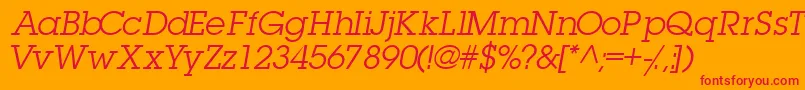 TorrentgraphicsskItalic Font – Red Fonts on Orange Background