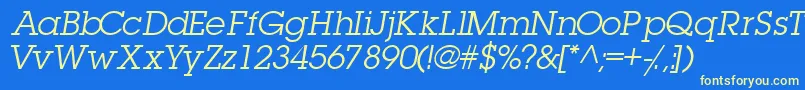 TorrentgraphicsskItalic Font – Yellow Fonts on Blue Background