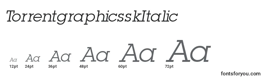 TorrentgraphicsskItalic Font Sizes