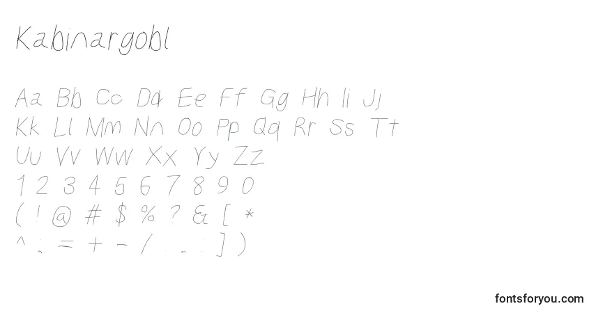 Шрифт Kabinargobl – алфавит, цифры, специальные символы