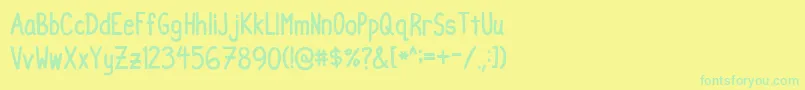 Milk Run-Schriftart – Grüne Schriften auf gelbem Hintergrund