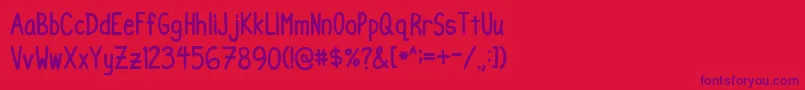 Milk Run Font – Purple Fonts on Red Background