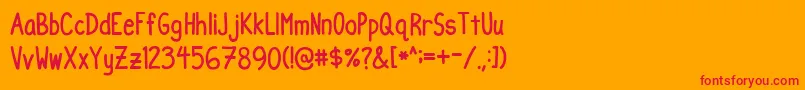 Milk Run Font – Red Fonts on Orange Background