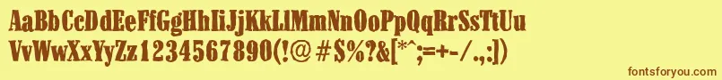 ColonelantiqueHeavyRegular Font – Brown Fonts on Yellow Background