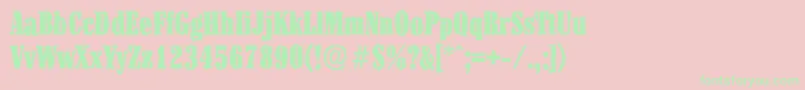 ColonelantiqueHeavyRegular Font – Green Fonts on Pink Background