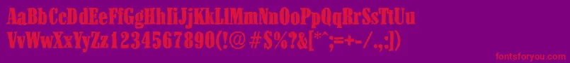 ColonelantiqueHeavyRegular Font – Red Fonts on Purple Background