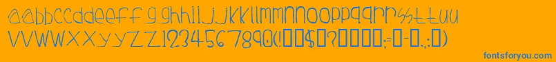 Tuesday Font – Blue Fonts on Orange Background