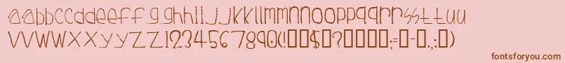Tuesday-Schriftart – Braune Schriften auf rosa Hintergrund