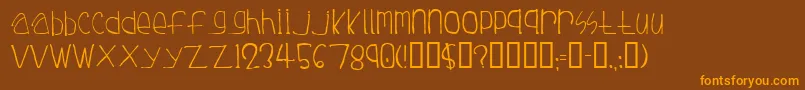 Tuesday Font – Orange Fonts on Brown Background