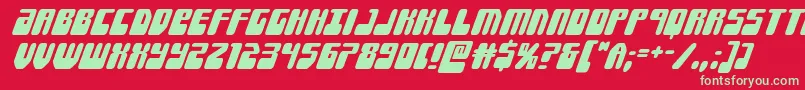 Forcemajeuresuperital Font – Green Fonts on Red Background