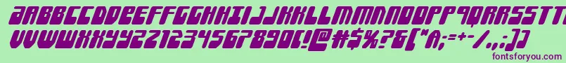 Forcemajeuresuperital Font – Purple Fonts on Green Background