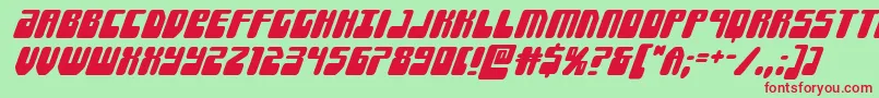 Forcemajeuresuperital Font – Red Fonts on Green Background