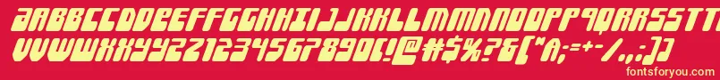 Forcemajeuresuperital Font – Yellow Fonts on Red Background