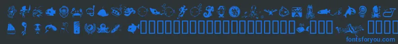 FloodIcons Font – Blue Fonts on Black Background