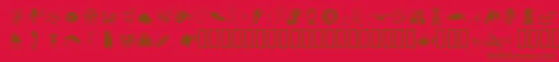 フォントFloodIcons – 赤い背景に茶色の文字