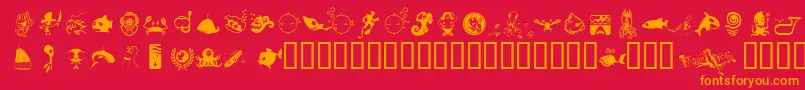 FloodIcons Font – Orange Fonts on Red Background