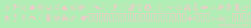 フォントFloodIcons – 緑の背景にピンクのフォント