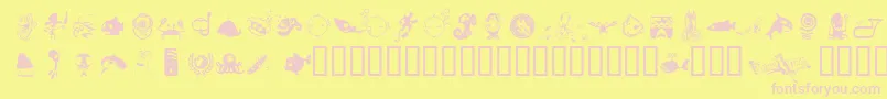Czcionka FloodIcons – różowe czcionki na żółtym tle