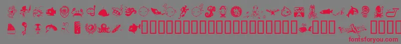 FloodIcons Font – Red Fonts on Gray Background