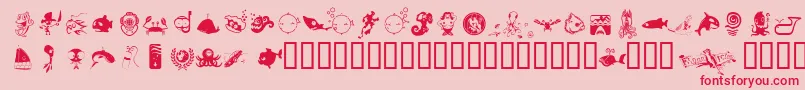 Fonte FloodIcons – fontes vermelhas em um fundo rosa