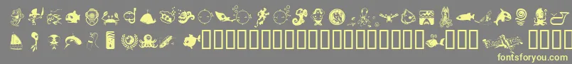 FloodIcons Font – Yellow Fonts on Gray Background