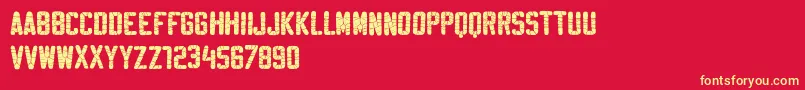 SablonWashedDemo Font – Yellow Fonts on Red Background