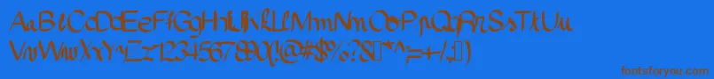 Pinceau Font – Brown Fonts on Blue Background