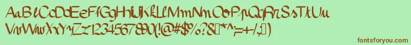 Pinceau Font – Brown Fonts on Green Background