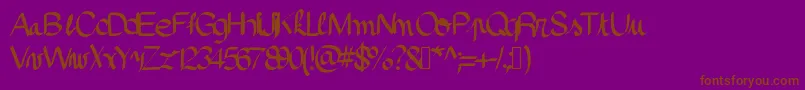 Pinceau Font – Brown Fonts on Purple Background