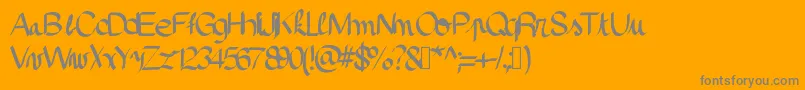 Pinceau Font – Gray Fonts on Orange Background