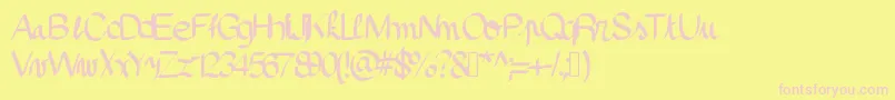 Pinceau Font – Pink Fonts on Yellow Background