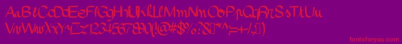 Pinceau Font – Red Fonts on Purple Background