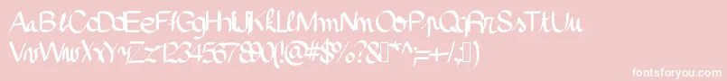 Pinceau Font – White Fonts on Pink Background