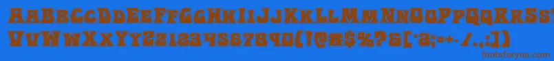 Hippocketacad Font – Brown Fonts on Blue Background