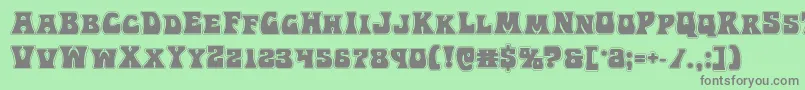 フォントHippocketacad – 緑の背景に灰色の文字