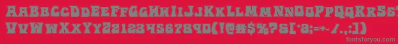 フォントHippocketacad – 赤い背景に灰色の文字