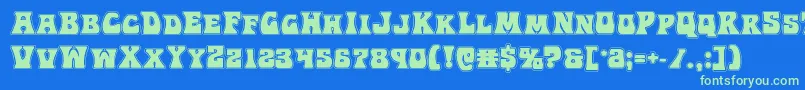 Hippocketacad Font – Green Fonts on Blue Background